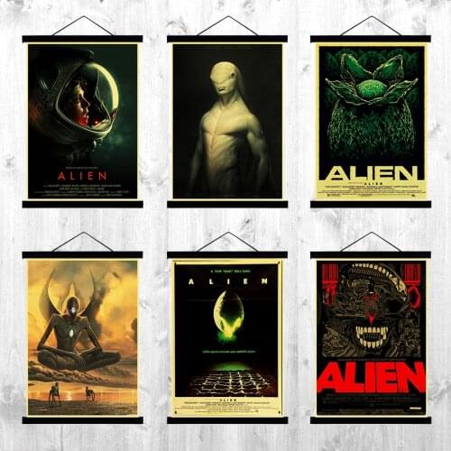 Classic Horror Movie Alien Poster Retro Printed Wall Posters Vinatge Kraft Paper Wall Painting Home Art Wall Stickers