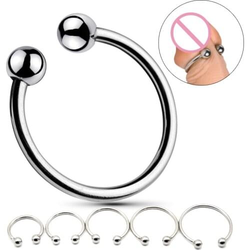 Stainless Penis Rings Delay Ejaculation 18 Male Metal Ring Cock Sleeve Head Glan Stimulating Men Sex Toys Shop for Adults Couple