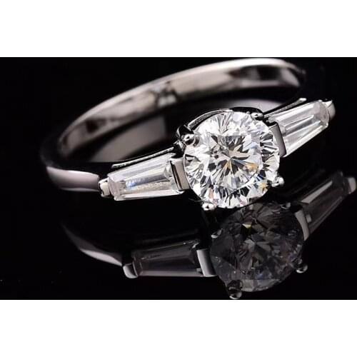 Geoki Passed Diamond Test 1-2 CT Perfect Cut Moissanite Ring New Arrival 925 Sterling Silver Engagement Rings Luxury Jewelry