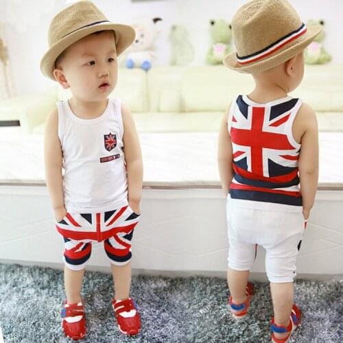 New Summer TOPS Children Boys Girls Baby Fashion Infant Clothing Set Kids Cotton Cartoon Vest Shorts 2PCS/Sets Suit Twinset