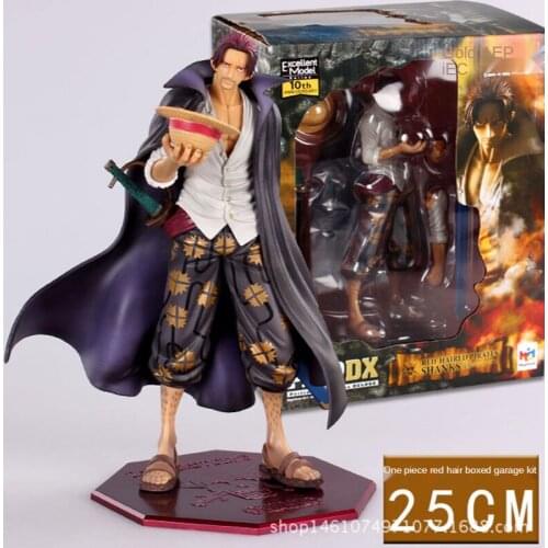 One Piece Anime Red Hair Calf Movable Doll New World Four Kings Boxed Decoration Doll Toy Model Childrens Gift Collection 25CM