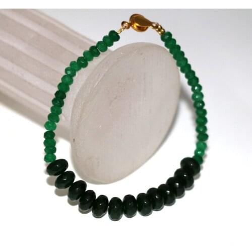 Fashion natural stone green purple chalcedony jades 2*4mm 5*8mm abacus rondelle beads bracelet bangle women jewels 7.5inch B2957