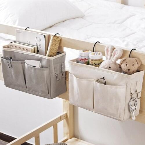 Nordic Hanging Bedside Storage Bag Fabric Sofa Hanging Bag Chair Storage Pocket Hanging Bookshelf Sundries Hanging Organizer