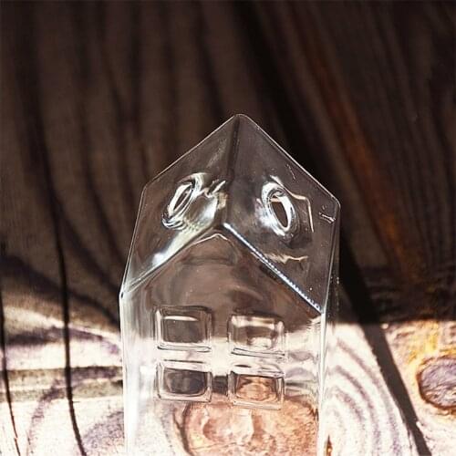Vase House Shape Glass Vase Flower Pot Flower Basket Flower Vase Decoration Home Nord N7MB