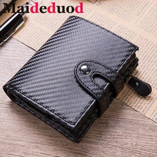 New Aluminum Wallet Credit Card Holder Metal with RFID Blocking Multifunction Wallet Travel Metal Case Men Card Holder Black