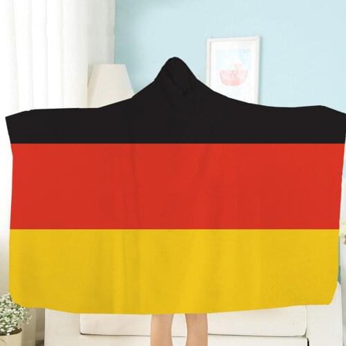 Microfiber hooded blanket with national flag stitch for adult children wearable 3D printed warm sofa school home travel blanket
