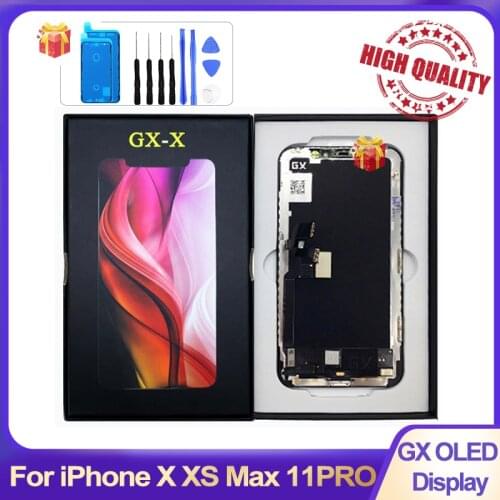 GX OLED Display For iPhone X XS Max 11PRO OLED Screen Replacement For iPhone 11 Pro Screen True Tone No Dead Pixel