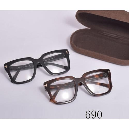 Vintage Tom For Man Optical Eyeglasses Frames Forde Fashion Square Acetate Women Reading Myopia Prescription Glasses TF690