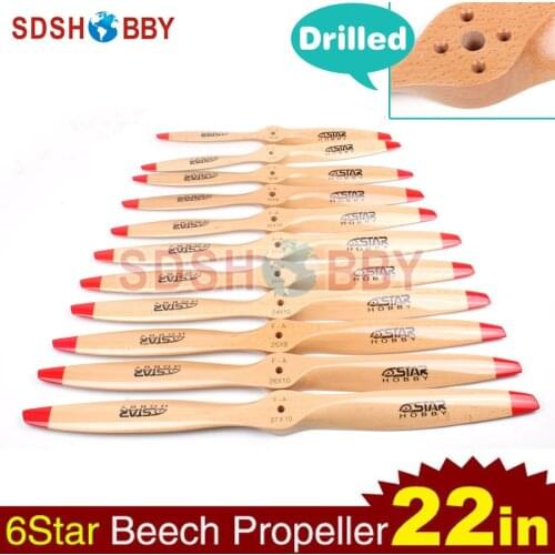 1pc 6STARHOBBY Standard Wooden Propeller/ Beech Propeller Drilled Propeller 22*8 22*10 for RC Gasoline for DLE/ EME/ MLD Engines