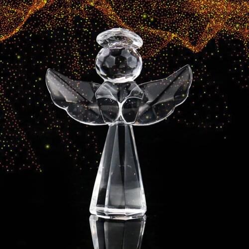 European Creativity Clear Angel Baby Wings Crystal Jewelry Christian Pious Crystal Paperweight Center Home Decor Collect Crafts