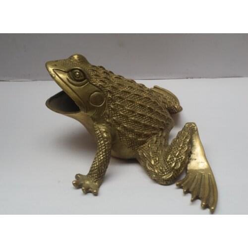 Christmas decorations for home+ Metal crafts Home Decoration Chinese brass Carved Frog Statue/Feng Shui Scupture