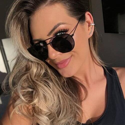 Vintage Retro round sunglasses Men Women Small Oval Metal Frame Yellow Red Brand Designer Male Female Sun Glasses 2019 UV400