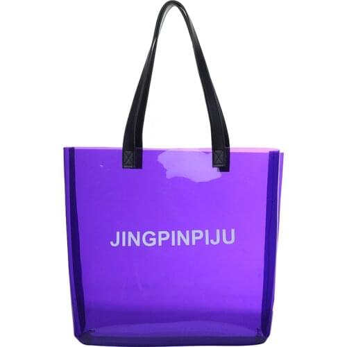 Womens Hand Bags Totes New Transparent Portable Shoulder Crossbody Bag High Capacity PVC Beach Bag Jelly Pack