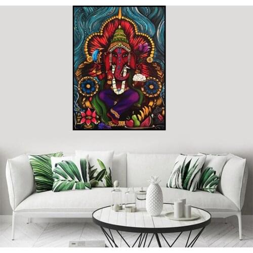 Moderno Del Hoga Arte Cuadro Lienzo Pared El Dios Hindu Ganesha Carteles E Impresiones Para The Sitting Room Hall Decoracio