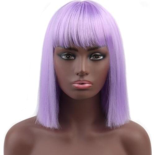 Black Star Hair Short Bob Wigs Middle Part Synthetic Wigs Heat Resistant Fiber Full Daily Party Wigs for Women