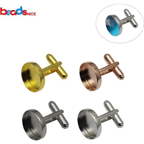 Beadsnice Silver 925 Cufflinks Blank Jewelry Mens cufflinks Round Base fit 16mm Men dress shirt DIY Cufflinks Handmade ID33332