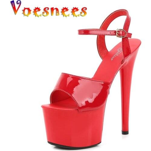 Voesnees Women Shoes Sexy Show Sandals Platform Striper High Heels 13 15 17 CM Girls Shoe for Party Club Pole Dance Drop Sale