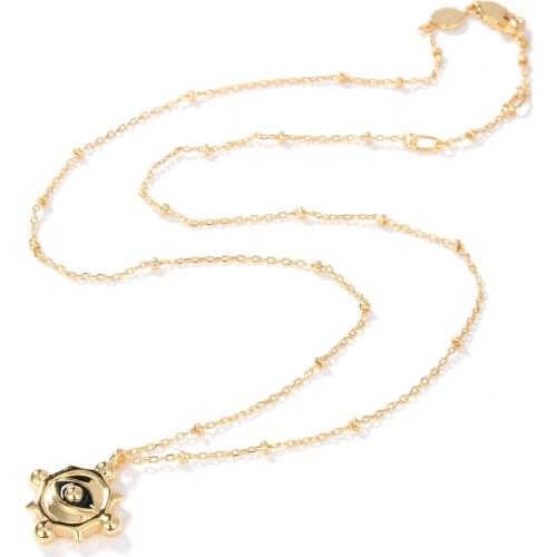 703FORTUNE High Jewelry S925 Silver Pendant Necklace Niche Design Devils Eye Irregular Shape Personality Necklace for Women