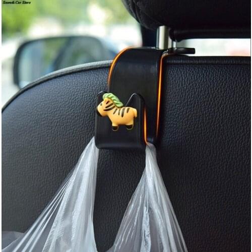 1 Pc Cute Flower Cartoon Pony Dinosaur Car Chair Back Hook Storage Holder Headrest Hook Hanger Seat Bag Hook Portable Universal