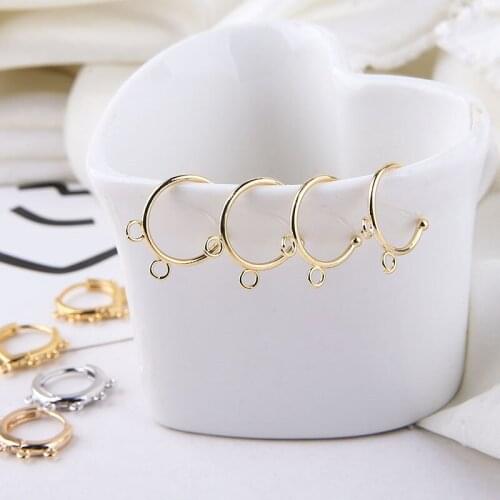 10pcs Color Retention 18k Gold Package Fashion Women Girl Trendy Hoop Earrings Circle Earrings Jewelry Diy Accessories Material
