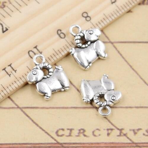 20pcs Charms Sheep Lamb 14x13mm Tibetan Silver Color Pendants Antique Jewelry Making DIY Handmade Craft