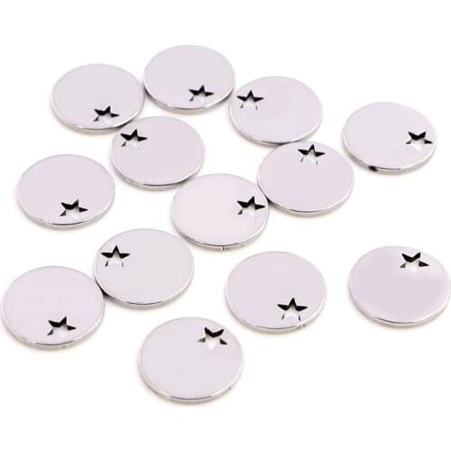 30pc/lot 13mm Charms 316 Stainless Steel five-pointed star Cute for necklace pendant charms diy jewelry making