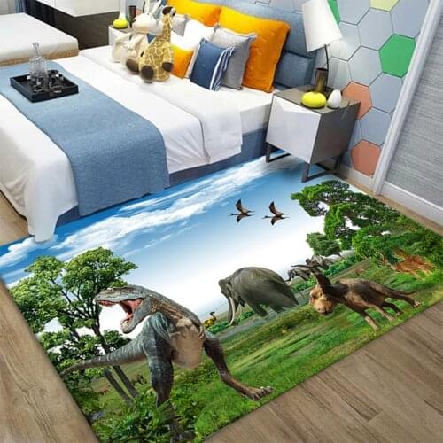 Dinosaur 3D Living Room Carpet Children Rugs for Bed Room Flannel Anti-slip Baby Crawling Play Mat Rugs and Carept for Boys Room