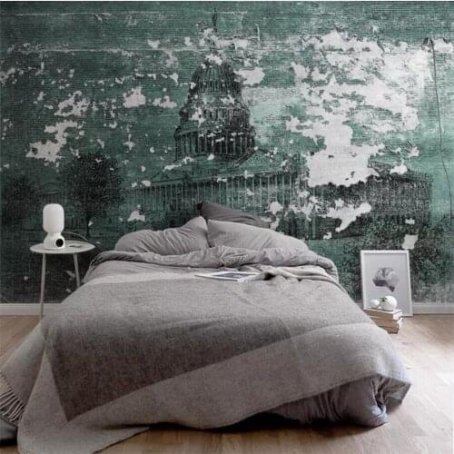Beibehang Custom wallpaper 3d European retro vintage shabby wall architecture background wall mural 3d papel de parede wallpaper