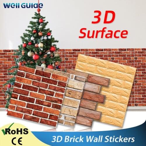 Wall paper 3D Self-Adhesive Brick Marble Imitation Embossed DIY For Kids Room Kitchen Bedroom Waterproof Sticker 3D Wallpaper
