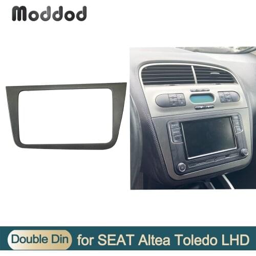 Car Double 2 Din Radio Fascia for SEAT ALTEA Toledo Left Hand Drive Dash Trim Kit Stereo Panel 220x130mm CD DVD Frame Bezel