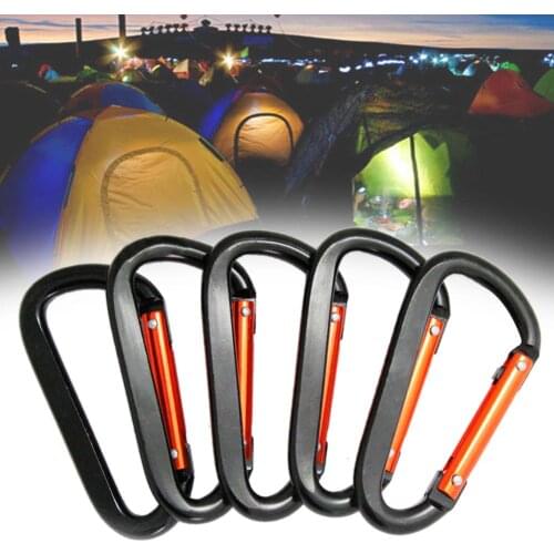 5PCS Large Carabiner Aluminum Alloy Practical Hook Keychain Multi-function Carabiner For Climbing Hammocks Camping Hiking