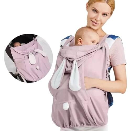 Funtional Baby Carrier Cover Thin Spring Autumn Windproof Child Unisex Kids Hooded Stretchy Newborn Stroller Blanket Cloak B13