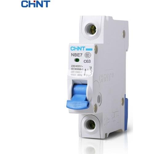 CHNT Single Pole Circuit Breaker Household Air Switch Small Circuit Breaker NBE7 1P 63A