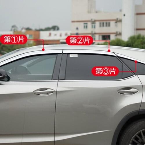 Side Window Deflector For Lexus RX 450h 300 200T Chrome /Acrylic Sun Rain Deflector Weather Shield Car Accessories 2015-2020