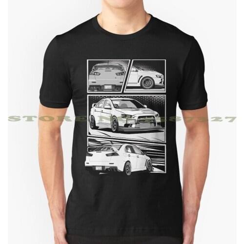 Evo X 4 Pic Black White Tshirt For Men Women Evo Evolution Evo X Evo 10 Evo 8 Evo 9 Mitsub Mitsubishi Lancer Wrx Sti 4G63 4B11