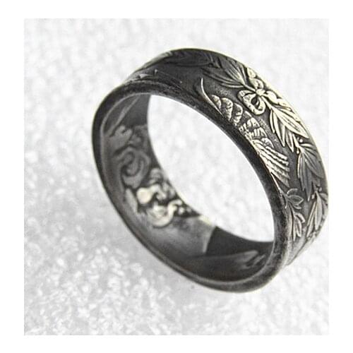 US Morgan Dollar Ring Silver Plated Coin Ring Handmade In Sizes 6-11