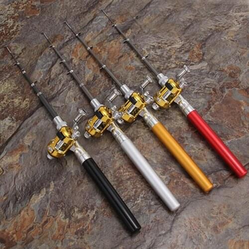 Combo Telescopic Mini Pocket Fish Pen Aluminum Portable Fishing Rod Pole Reel