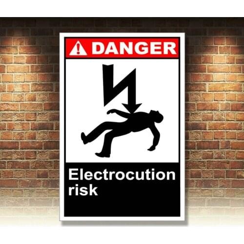 Electrocution Risk Danger OSHA / ANSI Aluminum METAL Sign