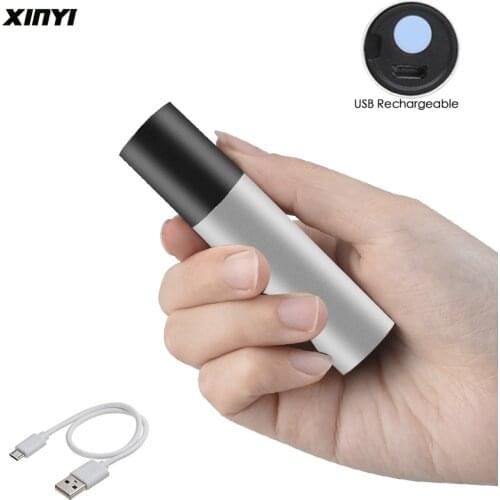 USB Rechargable Mini LED Flashlight Built-in battery 3 Lighting Mode Waterproof Torch Light Portable Suit for Night Lighting