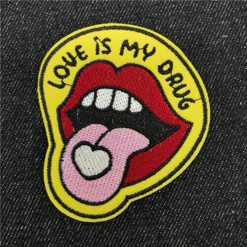 Sexy Lips Embroidery Patch for clothes Anime Cartoon Animal Iron on Patches Cute Duck Stripes Heart Sticker Corgi Frog Badges