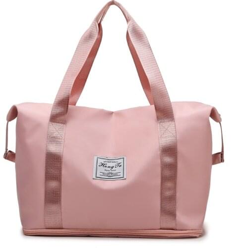 Casual Dry And Wet Separation Travel Bag Women Expandable Handbag Weekend Bag Luggage Yoga Gym Fitness Sport Swim Bag Duffel Bag