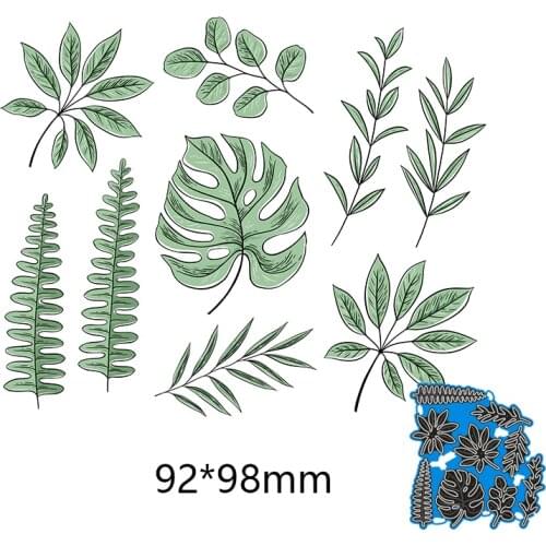 Cutting Dies Fresh Leasves Metal and Stamps Stencil for DIY Scrapbooking Photo Album Embossing Paper Card 92*98mm