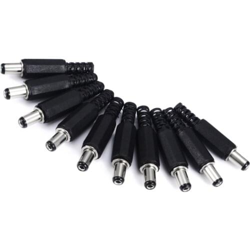 10pcs DC Power Jack Plugs Male / Female Socket Adapter Connectors 2.1mm x 5.5mm For DIY Projects