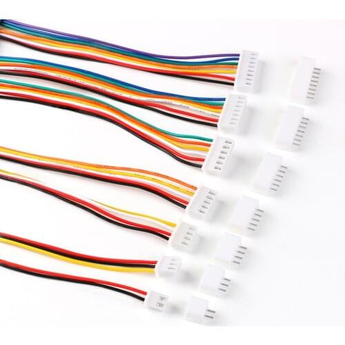 10Sets JST XH2.54 Wire Cable Plug Connector Socket XH 2.54mm 2/3/4/5/6/7/8/9/10 Pin Pitch Male Female 20cm Wire Length 26AWG