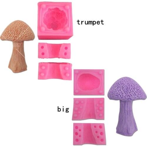 3D stereoscopic size fairy tale mushroom house 3 piece set mushroom silicone chocolate mold turn sugar cake baking mold