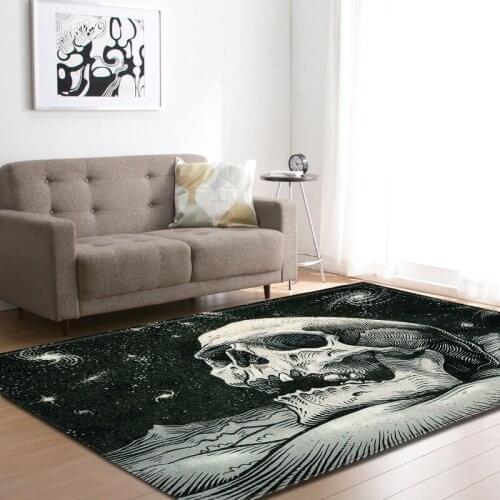 Nordic Halloween 3D Skull Area Rugs Party Decorative Kid Room Play Pad Baby Crawling Flannel Game Mats Carpet for Living Room