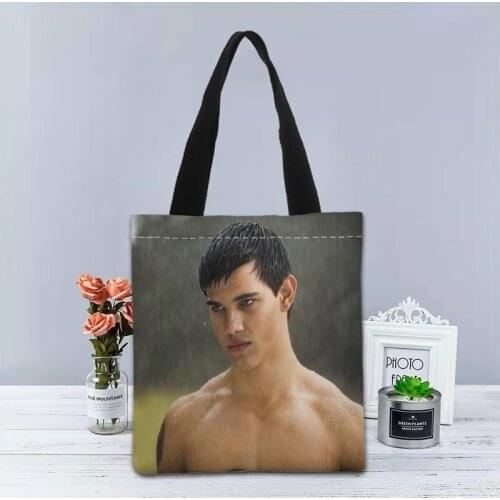 Taylor Lautne Handbag Foldable Shopping Bag Reusable Eco Large Unisex Canvas Fabric Shoulder Bags Tote Grocery Cloth Pouch 1208