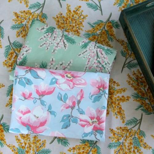 50x145cm Magnolia Fruits Printed Fabrics Patchwork Sewing for Crafts Bags Tablecloth DIY Handmade Household Decor Cotton Fabric