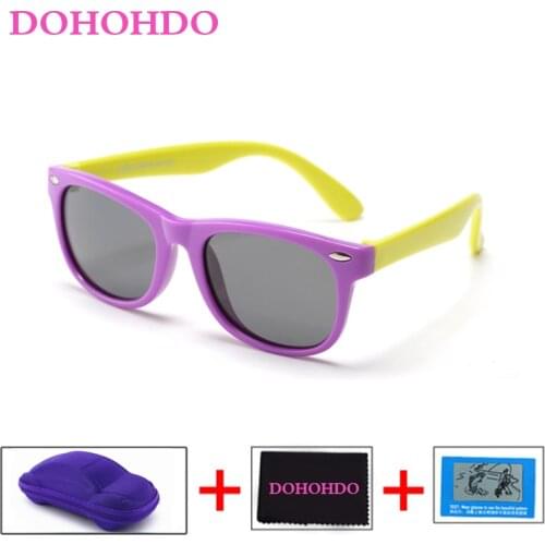 DOHOHDO 2021 High Quality Kids TAC Polarized Sunglasses UV400 Boy Girls Cool TR90 Rubber Casual Glasses Out Door Eyewear Gafas