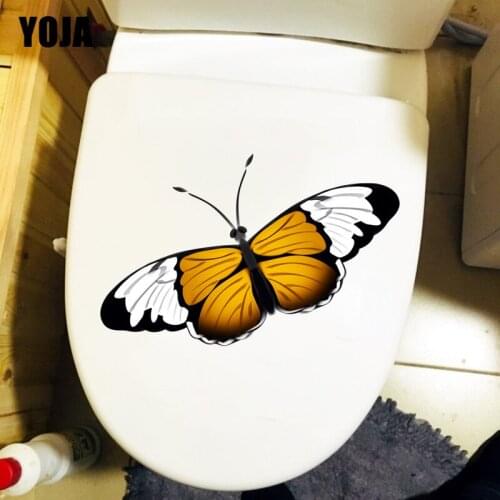 YOJA 22.7X14.6CM Hand Drawn Butterfly Classical Art Wall Sticker Mural House Deocration Cartoon Toilet Decal T1-2174